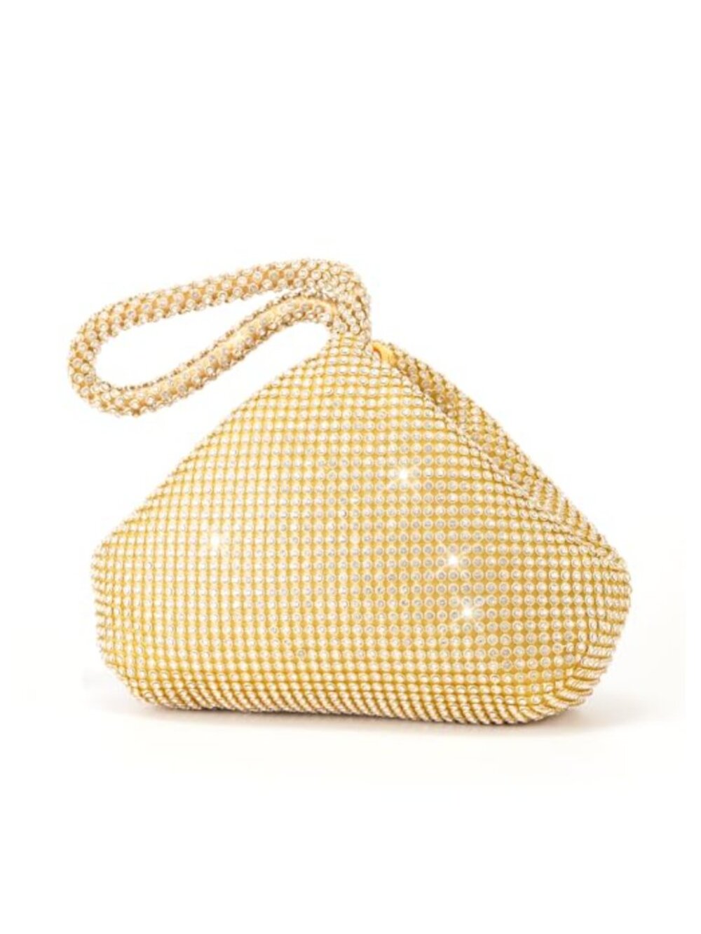 Rhinestone Clutch Evening Bag Satin Triangle Purse for Women Formal Wedding